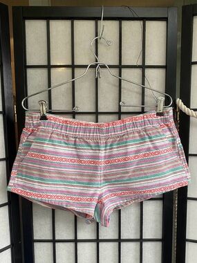 Empyre Striped Coral and Mint Athletic Shorts